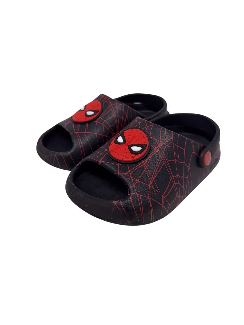 Spider-man Slip On Black And Red Clog Style Sandals Child Size 10